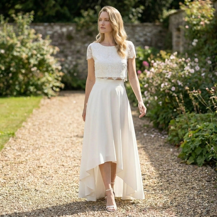 Eloise | Women’s Wedding Dress featuring a High Low Skirt