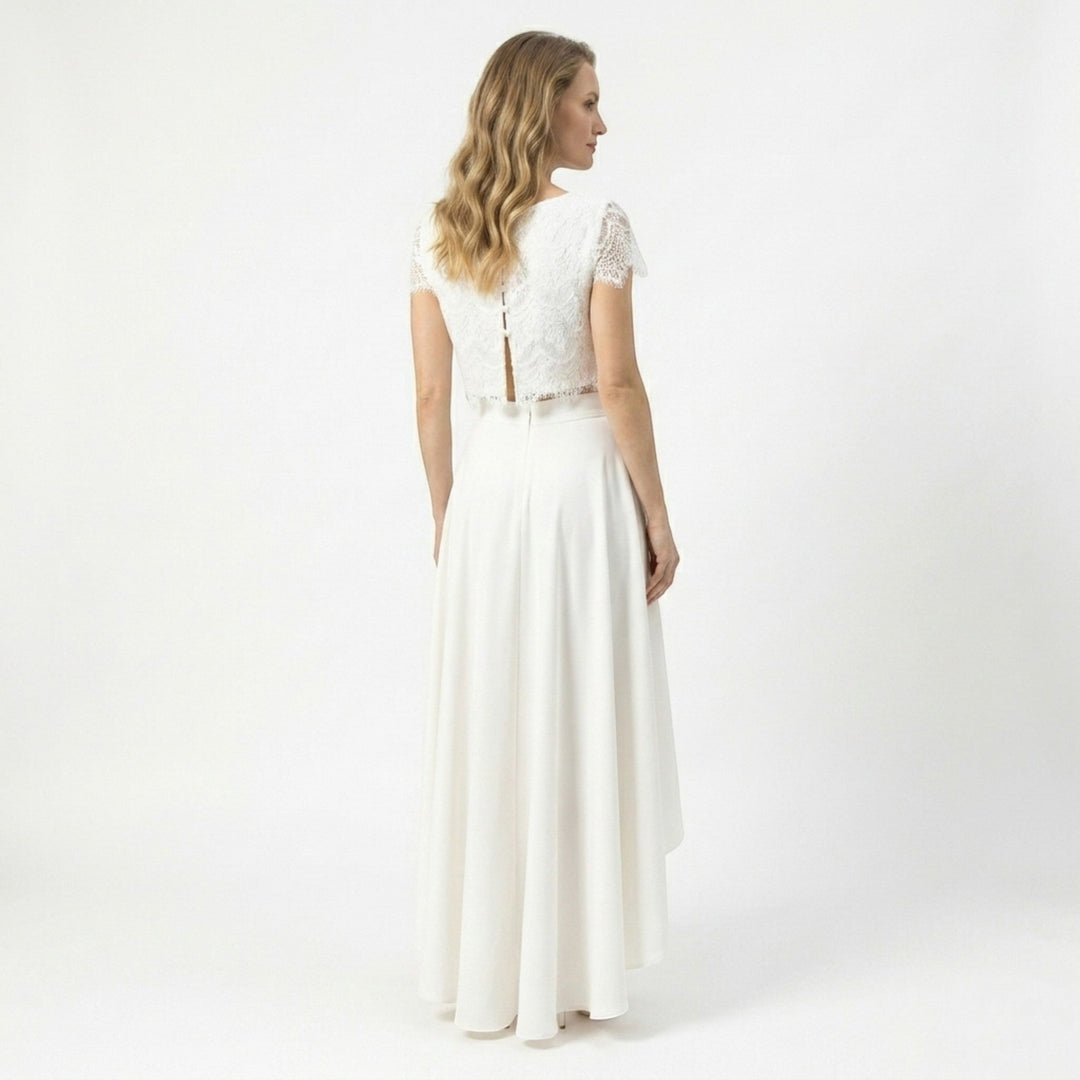 Eloise | Women’s Wedding Dress featuring a High Low Skirt