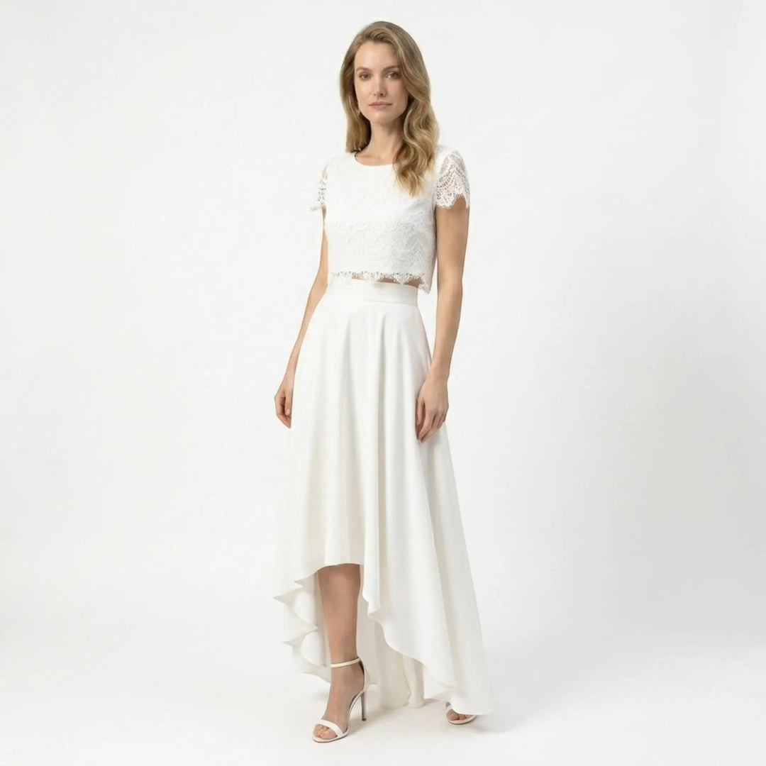 Eloise | Women’s Wedding Dress featuring a High Low Skirt