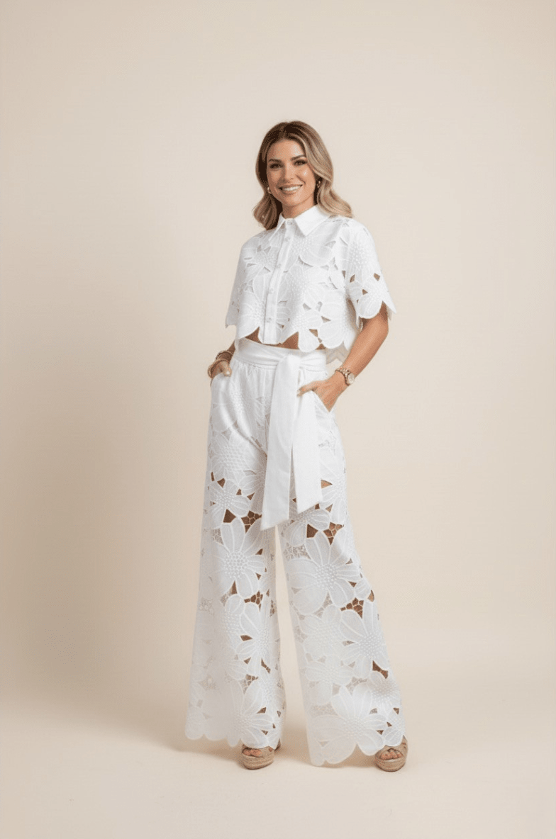 Elena | Women’s Co-Ord Set featuring Floral Detail