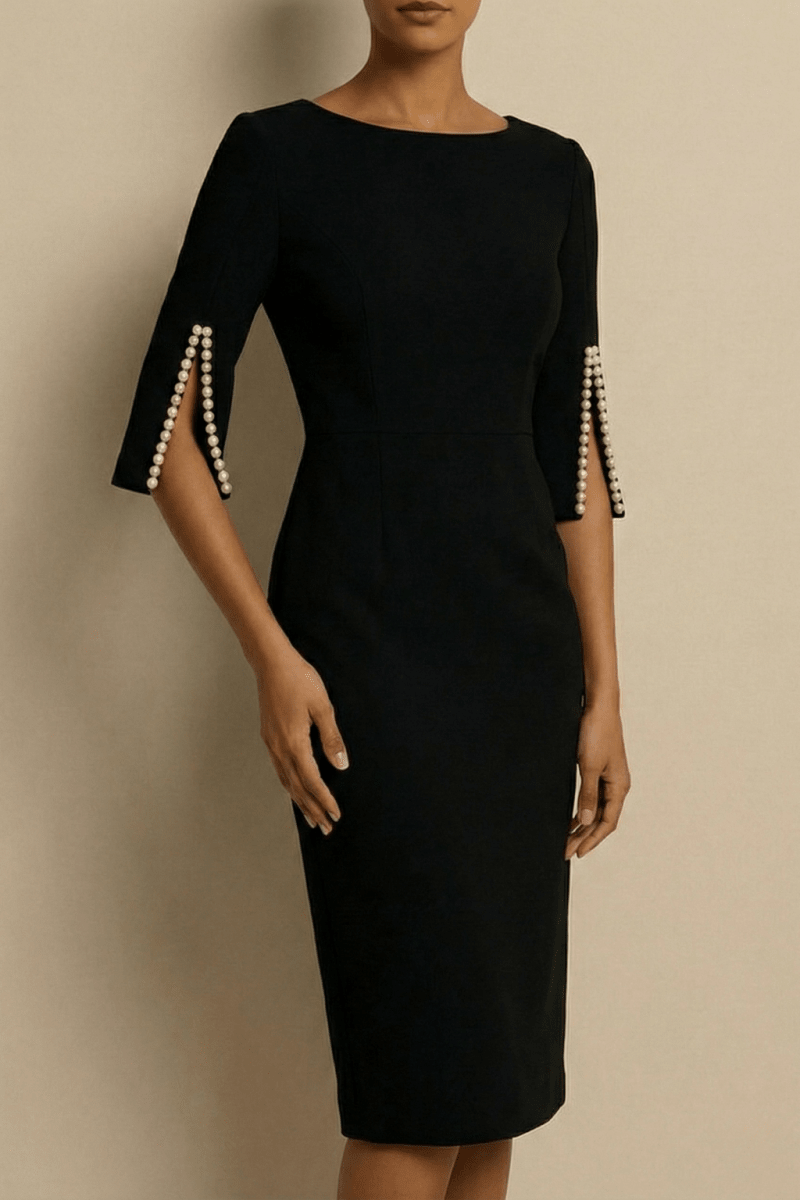 Elena | Women’s Midi Dress featuring Split Sleeve Detail